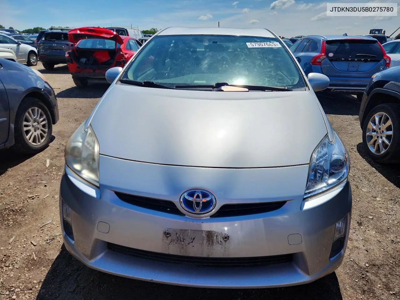 2011 Toyota Prius Two VIN: JTDKN3DU5B0275780 Lot: 57907666