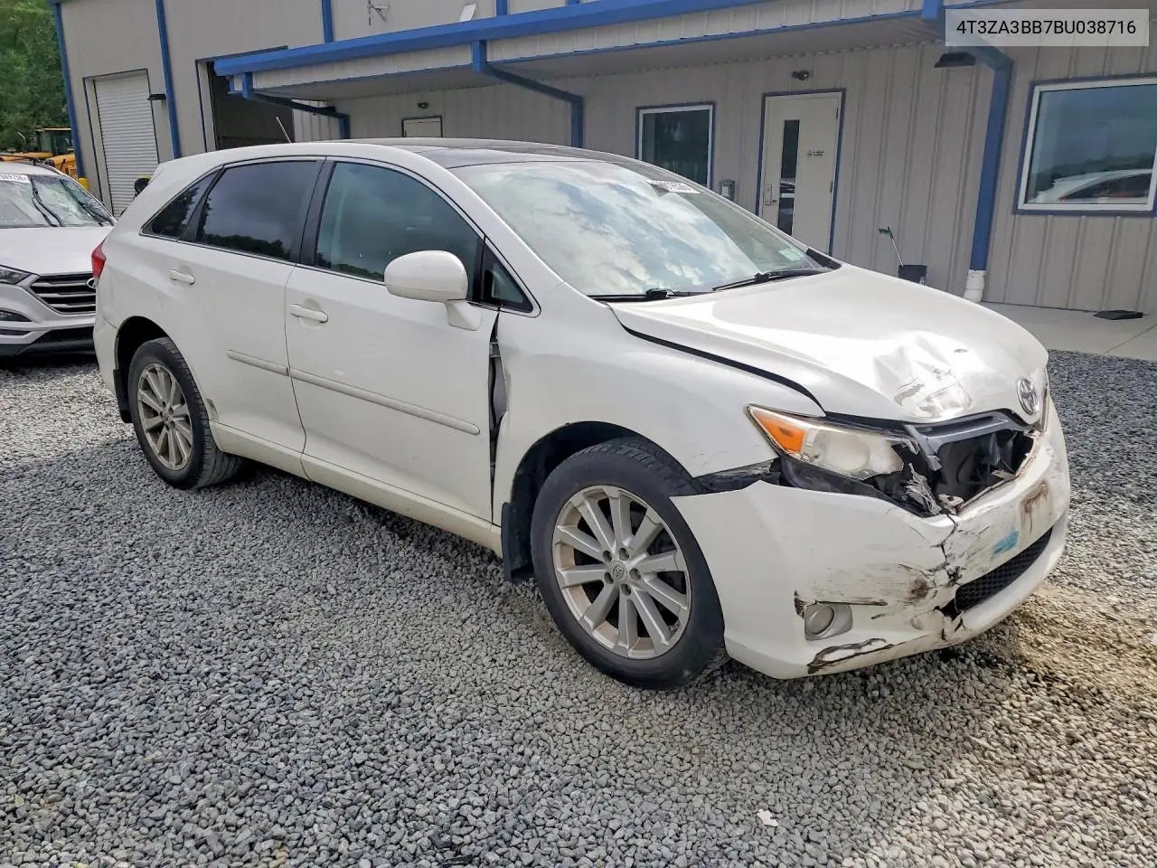 2011 Toyota Venza Fwd 4Cyl VIN: 4T3ZA3BB7BU038716 Lot: 58019526