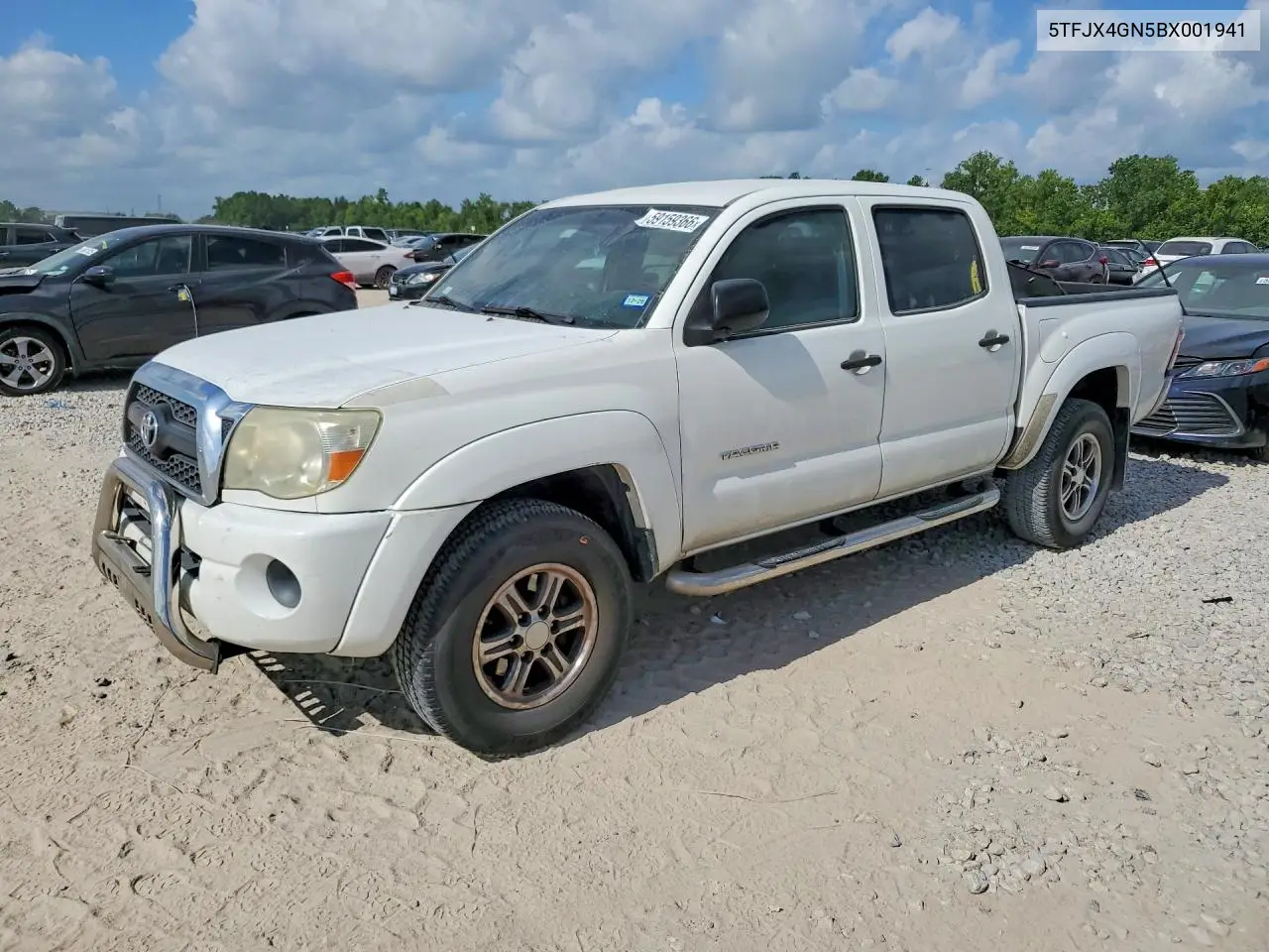 2011 Toyota Tacoma Double Cab VIN: 5TFJX4GN5BX001941 Lot: 59159366