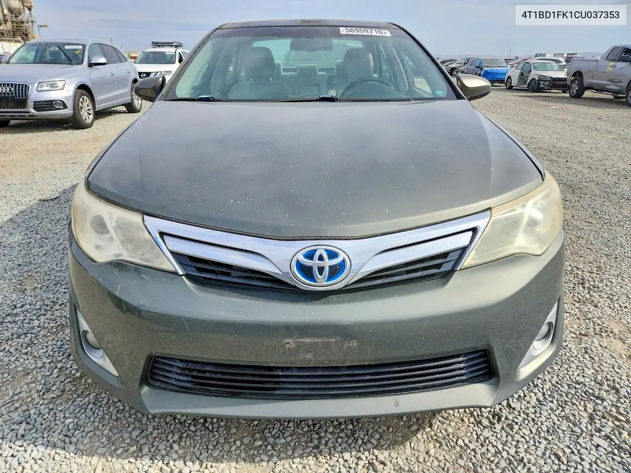2012 Toyota Camry Hybrid Xle VIN: 4T1BD1FK1CU037353 Lot: 56959716