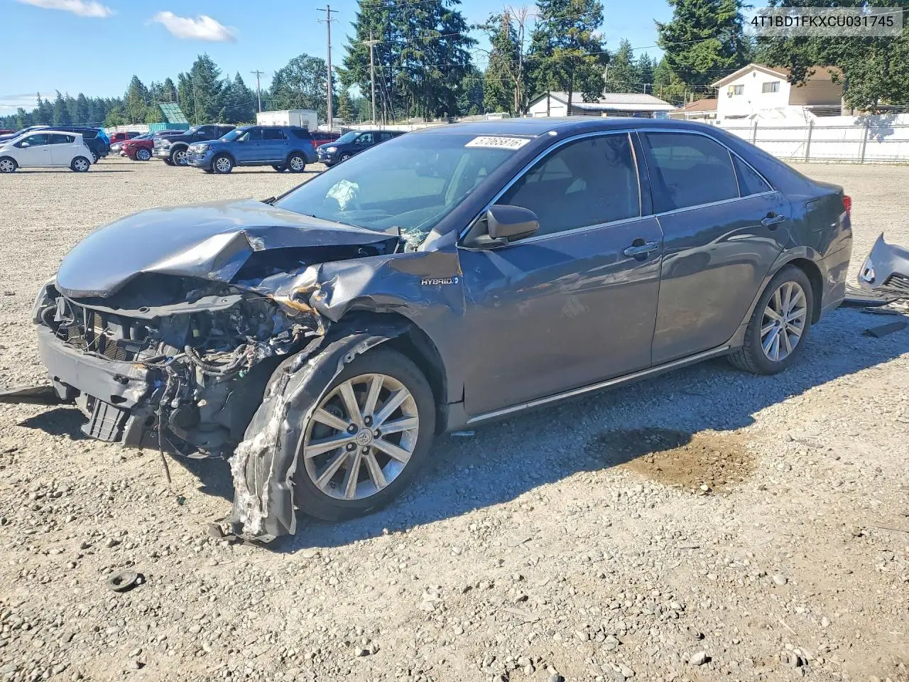 2012 Toyota Camry Hybrid Xle VIN: 4T1BD1FKXCU031745 Lot: 57065816