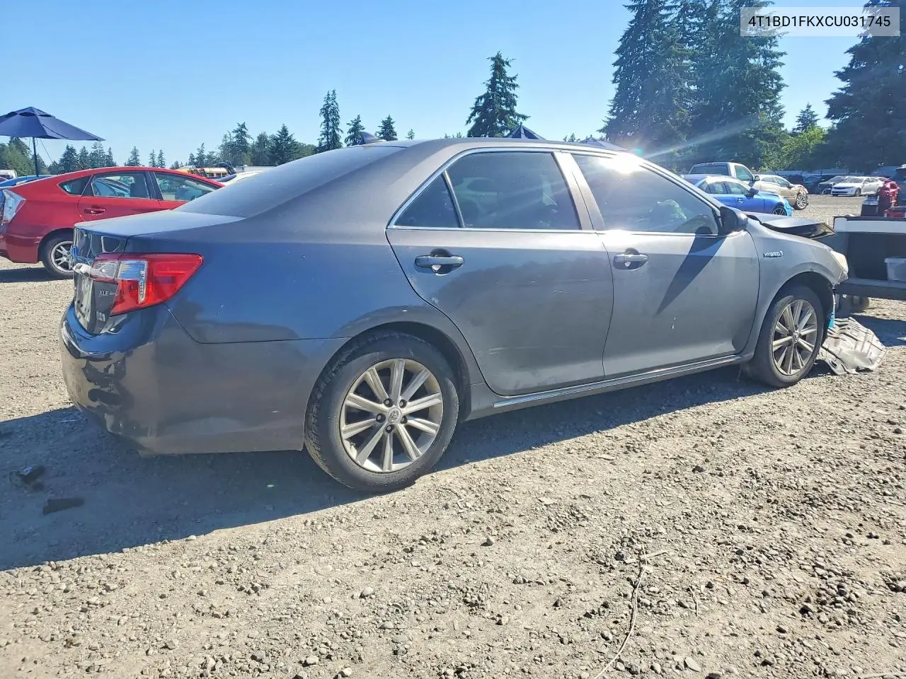 2012 Toyota Camry Hybrid Xle VIN: 4T1BD1FKXCU031745 Lot: 57065816