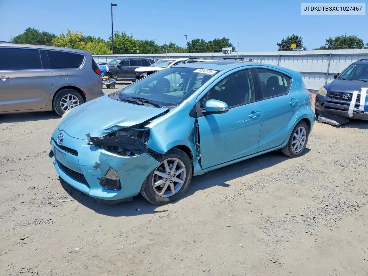 2012 Toyota Prius C Three VIN: JTDKDTB3XC1027467 Lot: 57942436