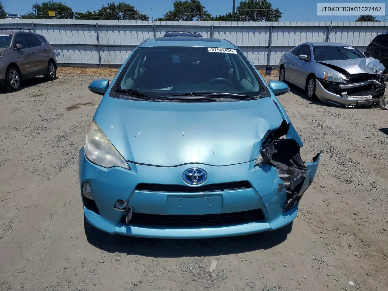 2012 Toyota Prius C Three VIN: JTDKDTB3XC1027467 Lot: 57942436