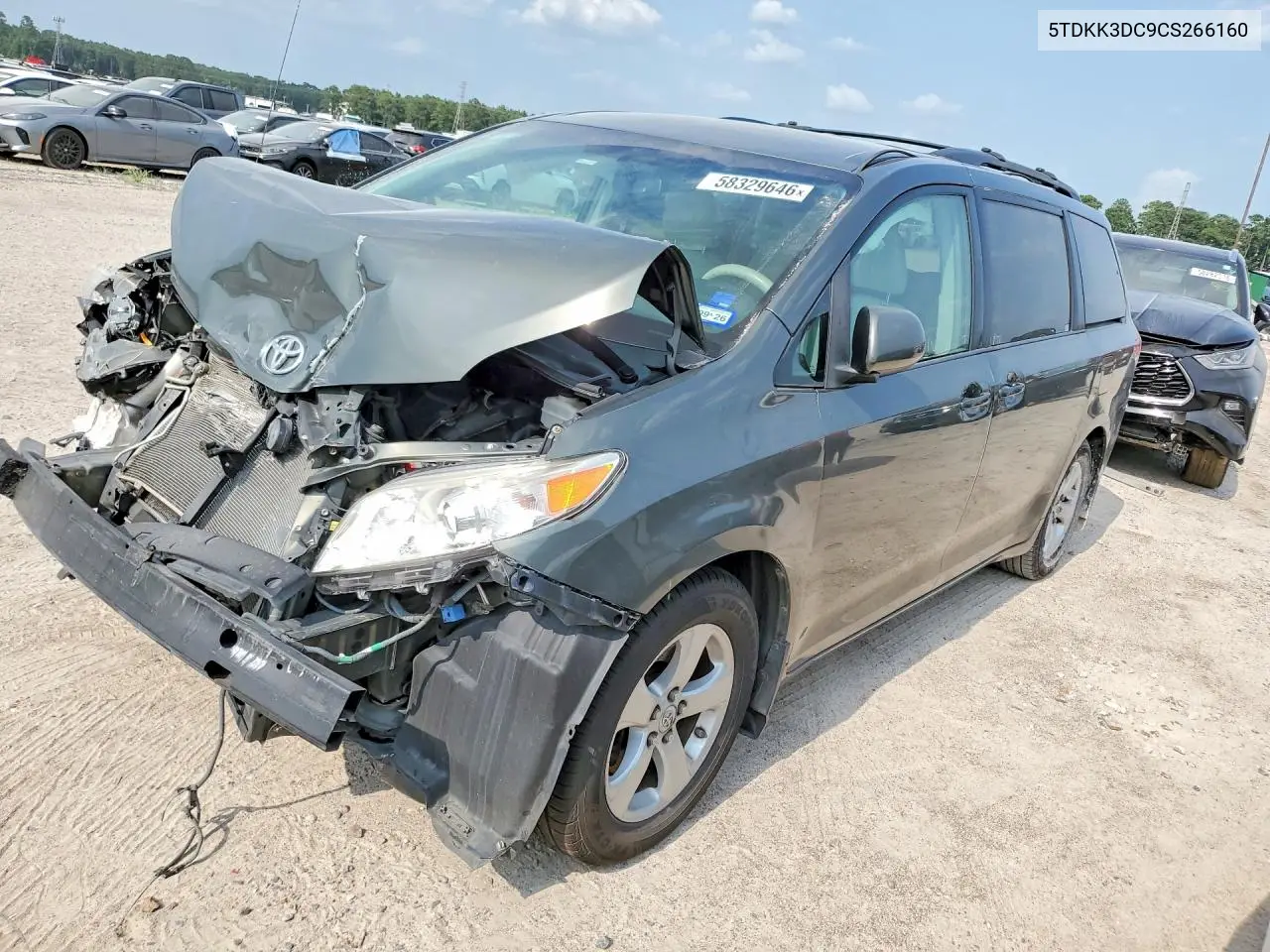 2012 Toyota Sienna Le VIN: 5TDKK3DC9CS266160 Lot: 58329646
