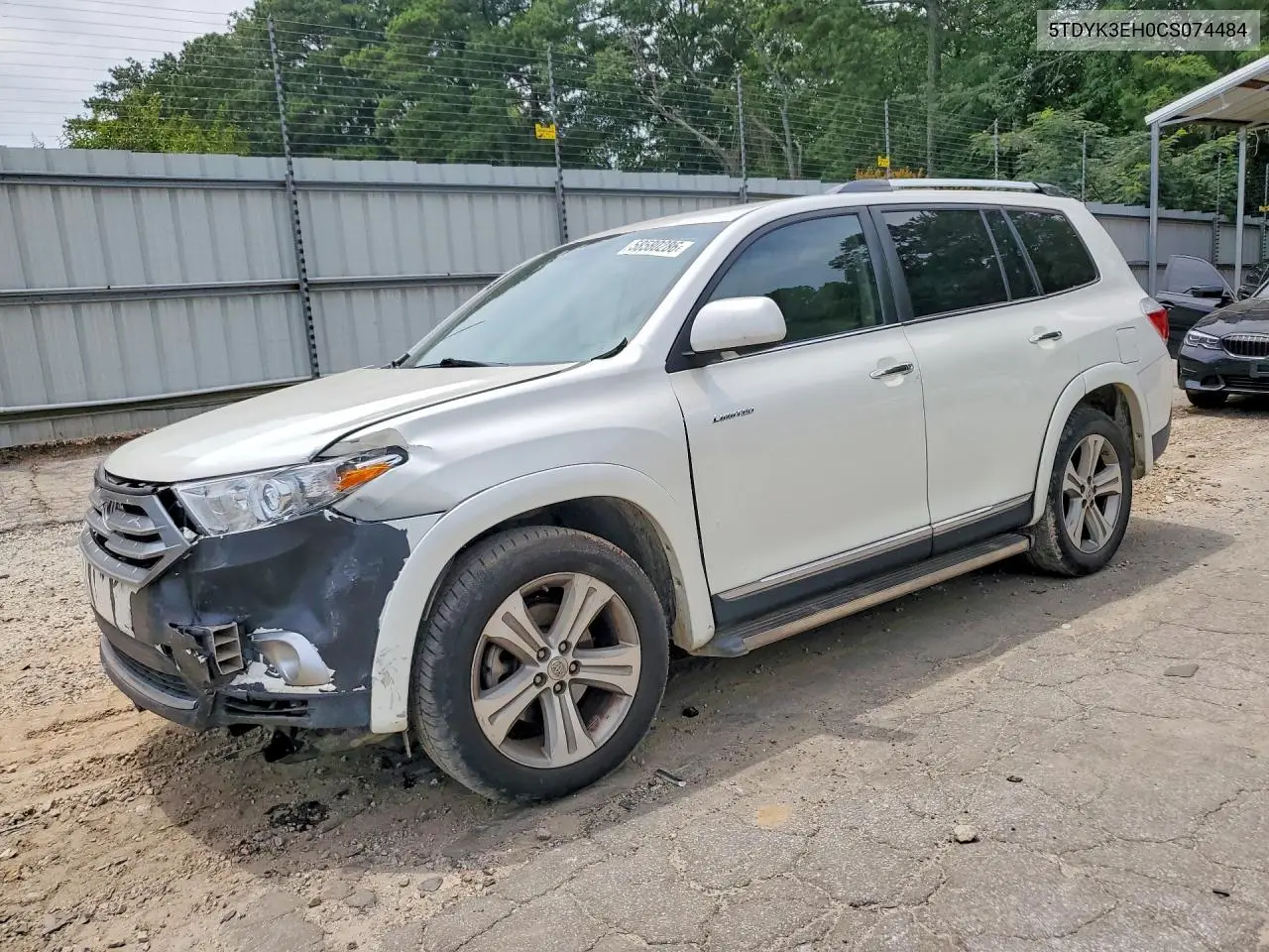 2012 Toyota Highlander Limited VIN: 5TDYK3EH0CS074484 Lot: 58580286