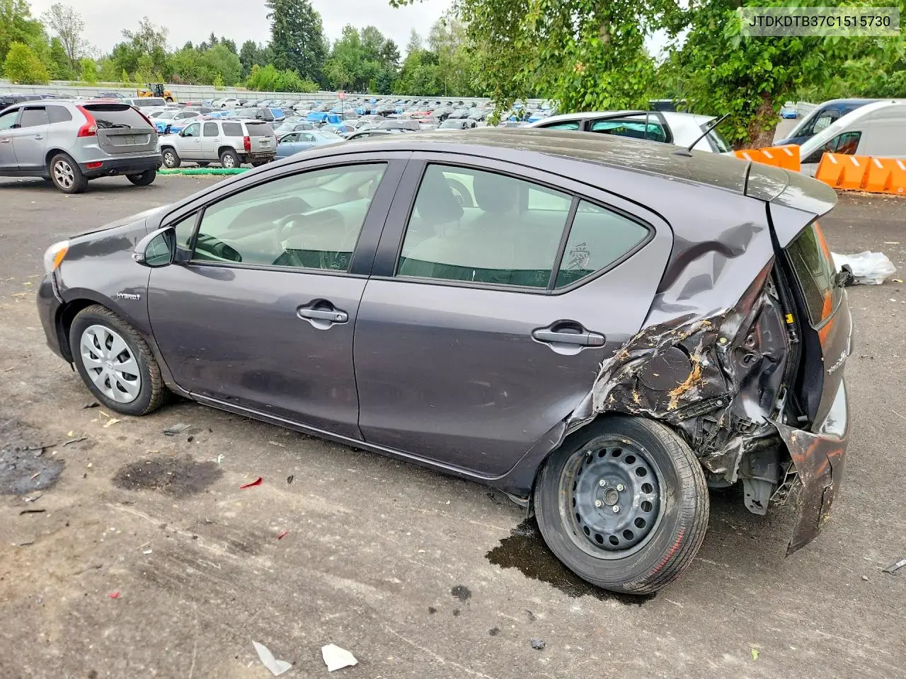 2012 Toyota Prius C Two VIN: JTDKDTB37C1515730 Lot: 58789736