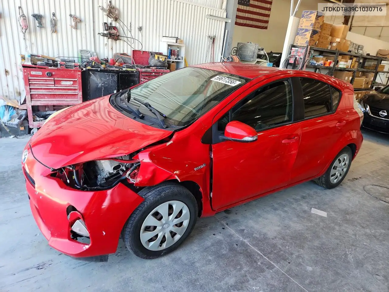 2012 Toyota Prius C Two VIN: JTDKDTB39C1030716 Lot: 59617356