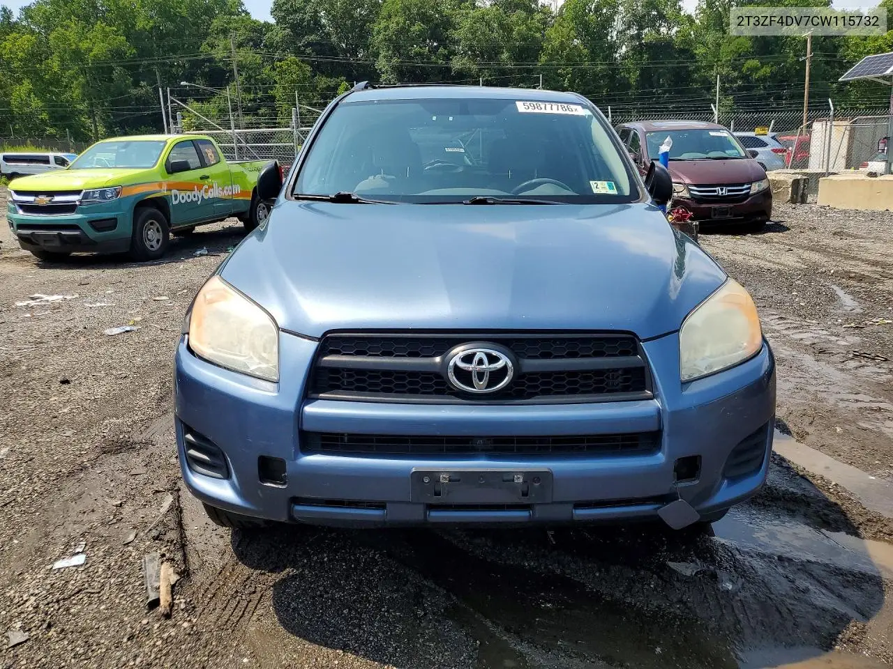 2012 Toyota Rav4 Base VIN: 2T3ZF4DV7CW115732 Lot: 59877786