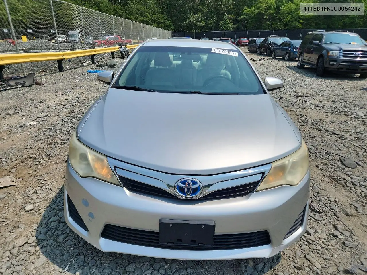 2012 Toyota Camry Hybrid Le VIN: 4T1BD1FK0CU054242 Lot: 61070396
