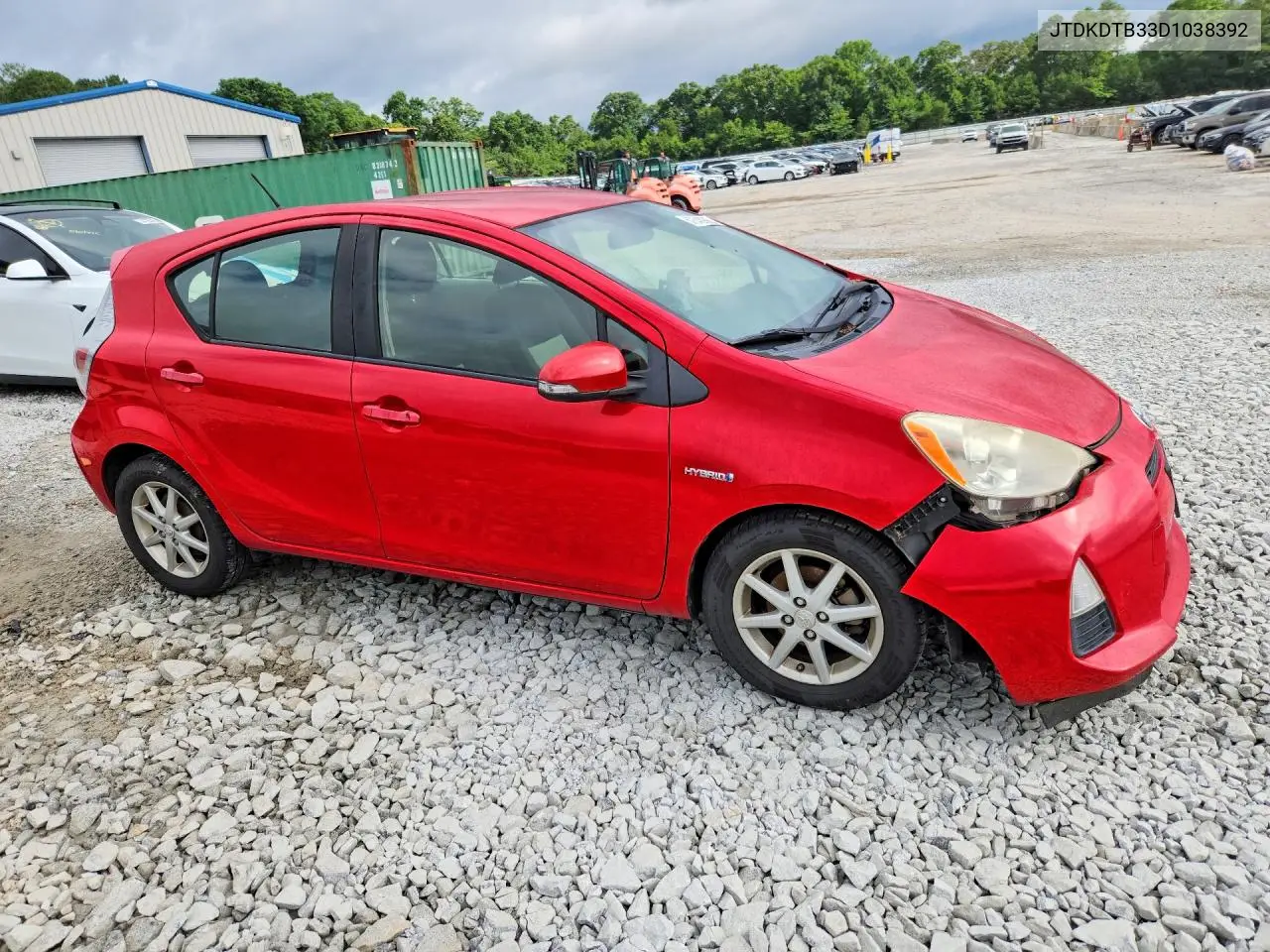 2013 Toyota Prius C VIN: JTDKDTB33D1038392 Lot: 57542926