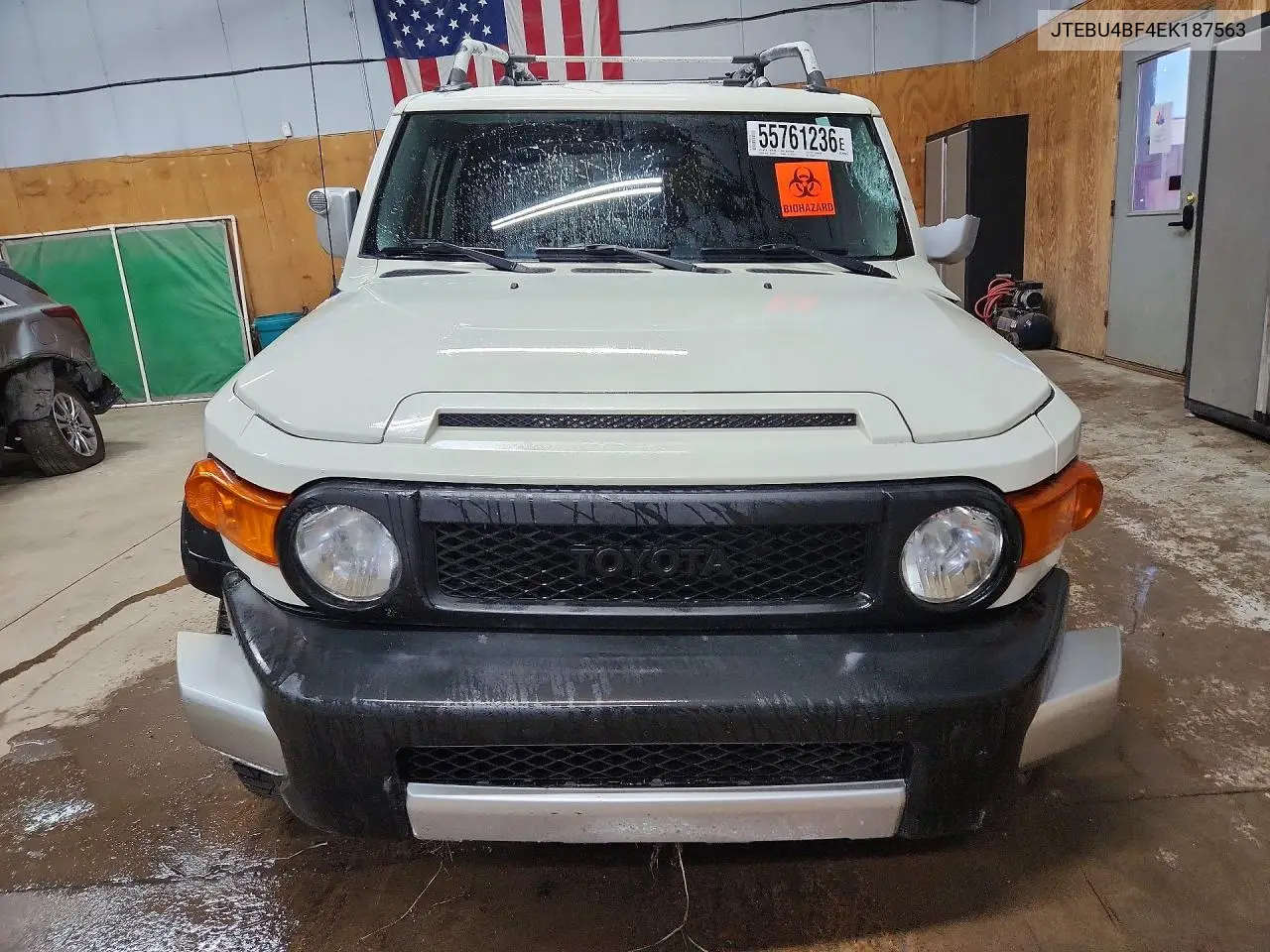2014 Toyota Fj Cruiser Base VIN: JTEBU4BF4EK187563 Lot: 55761236