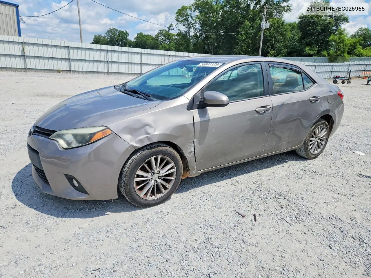 2014 Toyota Corolla Le Plus VIN: 2T1BURHE7EC026965 Lot: 56841176