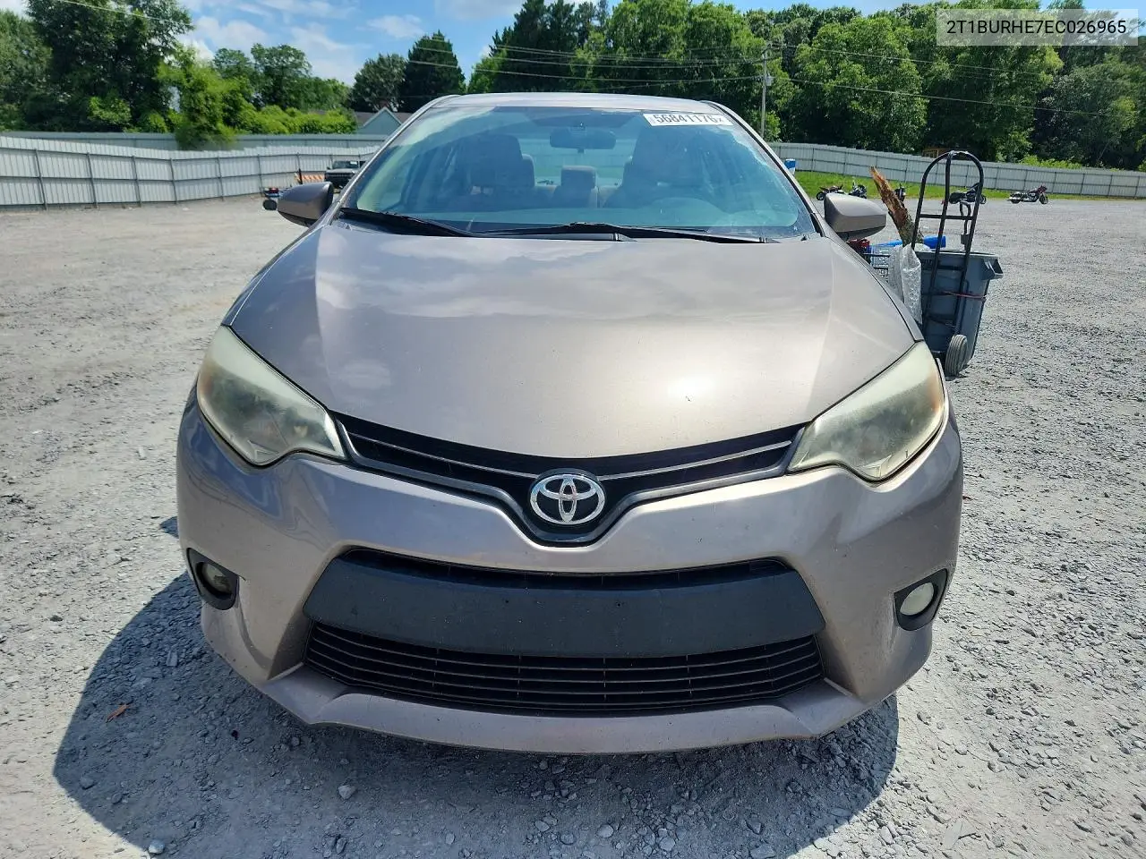 2014 Toyota Corolla Le Plus VIN: 2T1BURHE7EC026965 Lot: 56841176