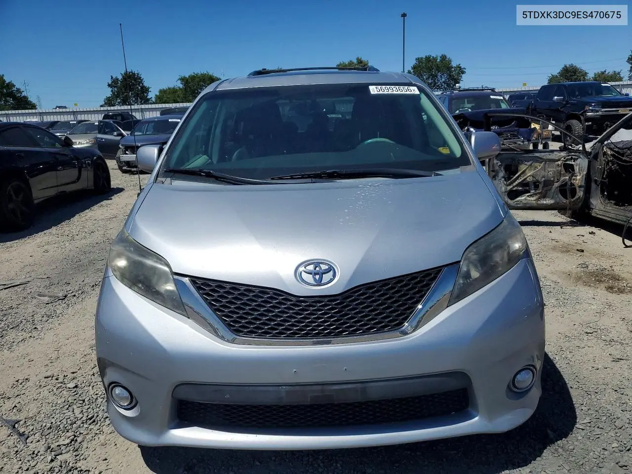 2014 Toyota Sienna Sport VIN: 5TDXK3DC9ES470675 Lot: 56993656