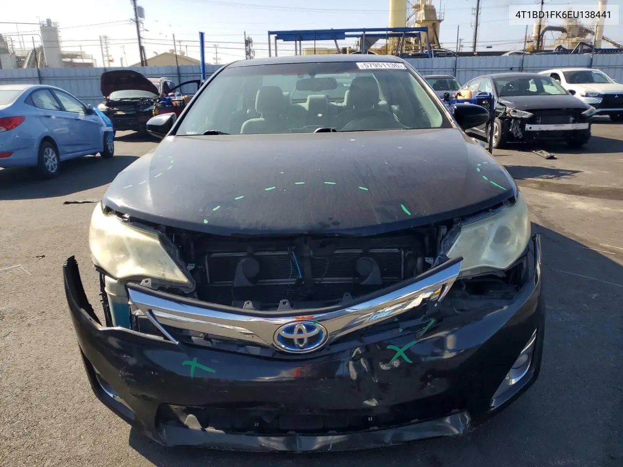 2014 Toyota Camry Hybrid Xle VIN: 4T1BD1FK6EU138441 Lot: 57951136