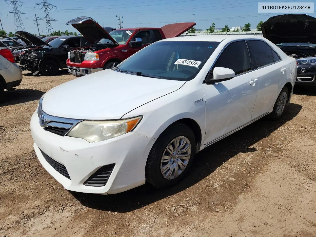 2014 Toyota Camry Hybrid Le VIN: 4T1BD1FK3EU128448 Lot: 59242816
