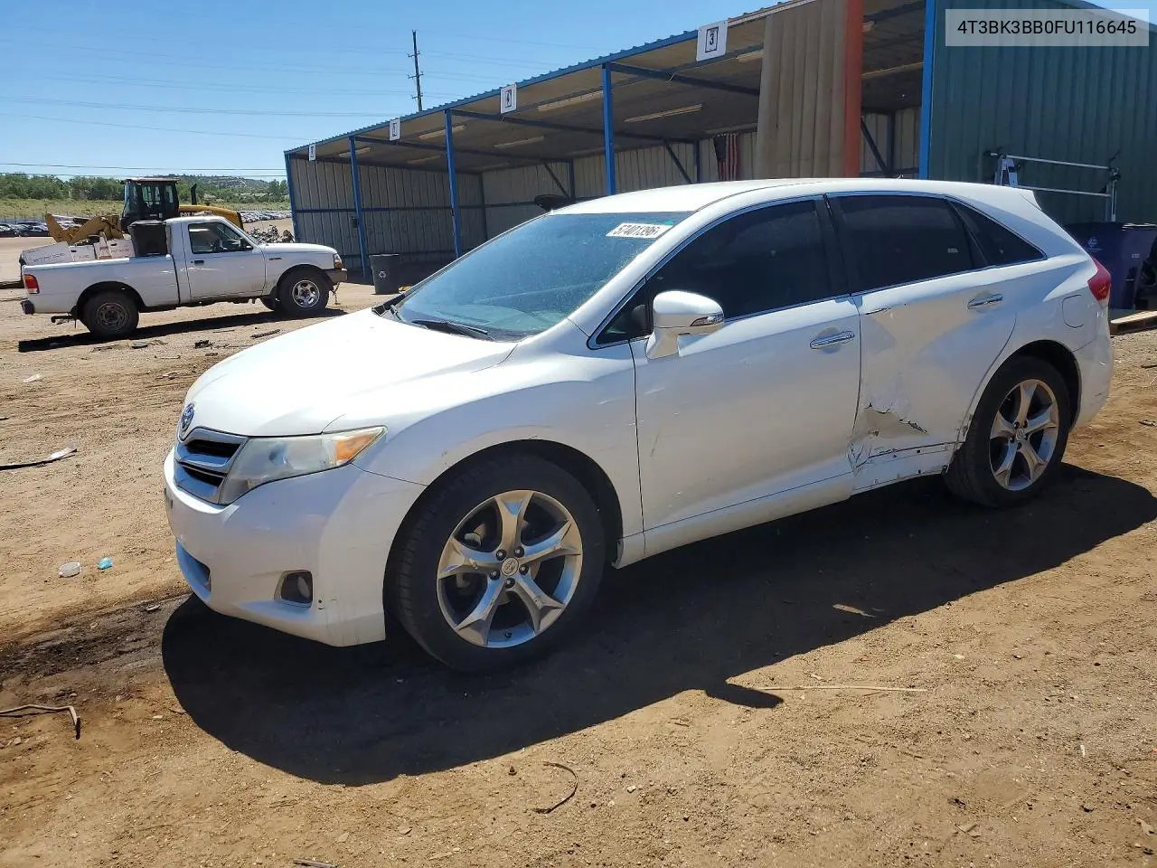 2015 Toyota Venza Xle VIN: 4T3BK3BB0FU116645 Lot: 57401396