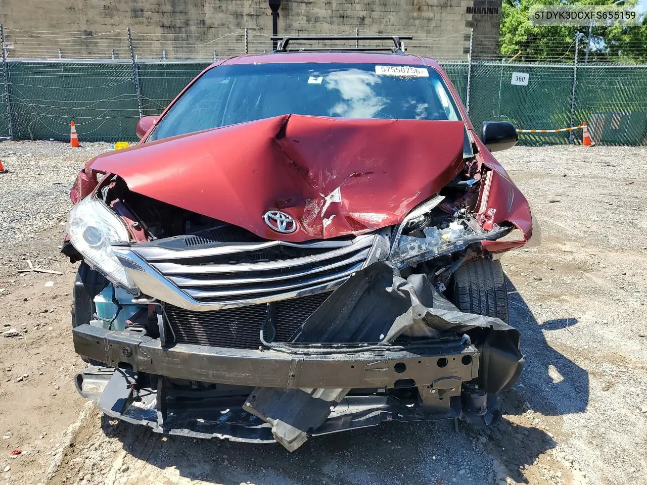 2015 Toyota Sienna Xle 8-Passenger VIN: 5TDYK3DCXFS655159 Lot: 57550756