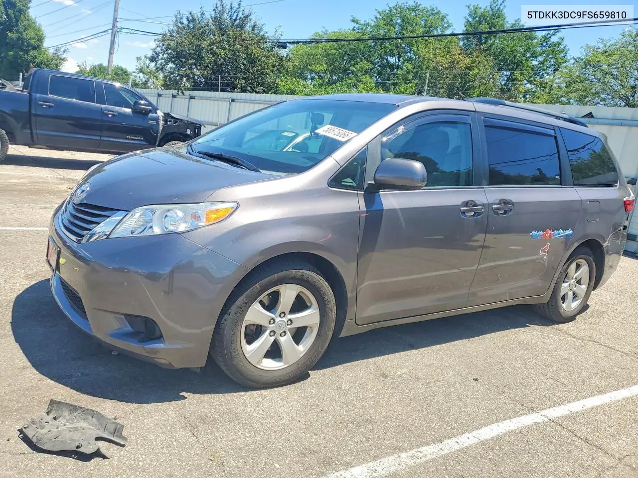 2015 Toyota Sienna Le VIN: 5TDKK3DC9FS659810 Lot: 58575066