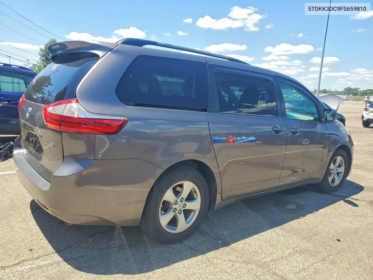 2015 Toyota Sienna Le VIN: 5TDKK3DC9FS659810 Lot: 58575066