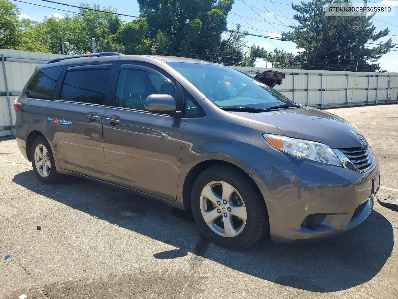 2015 Toyota Sienna Le VIN: 5TDKK3DC9FS659810 Lot: 58575066