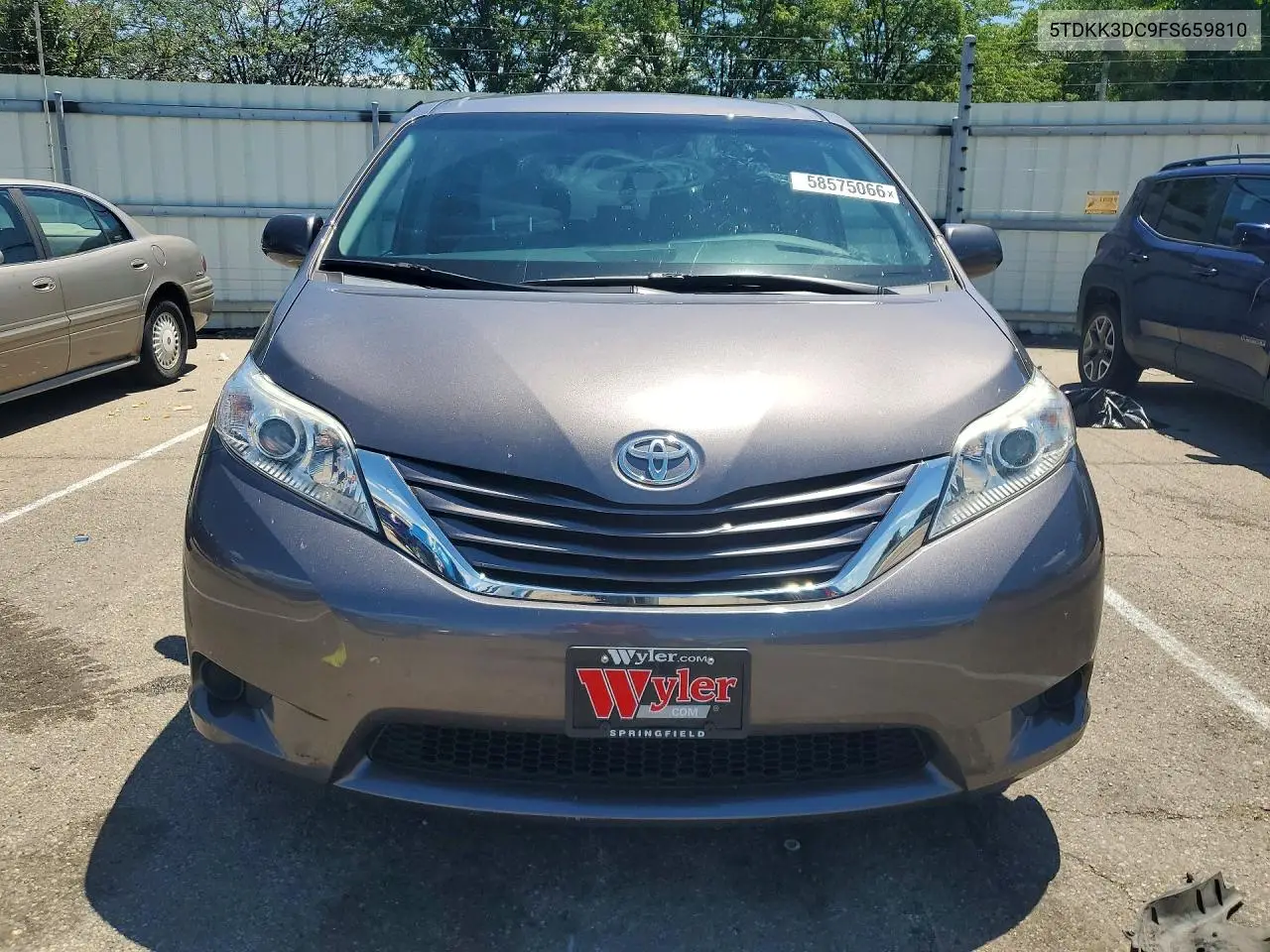 2015 Toyota Sienna Le VIN: 5TDKK3DC9FS659810 Lot: 58575066