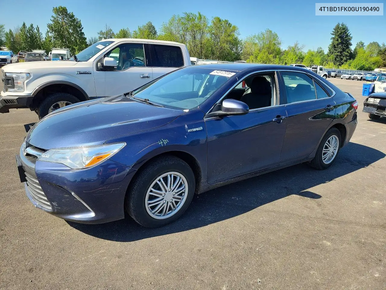 2016 Toyota Camry Hybrid Le VIN: 4T1BD1FK0GU190490 Lot: 54812916