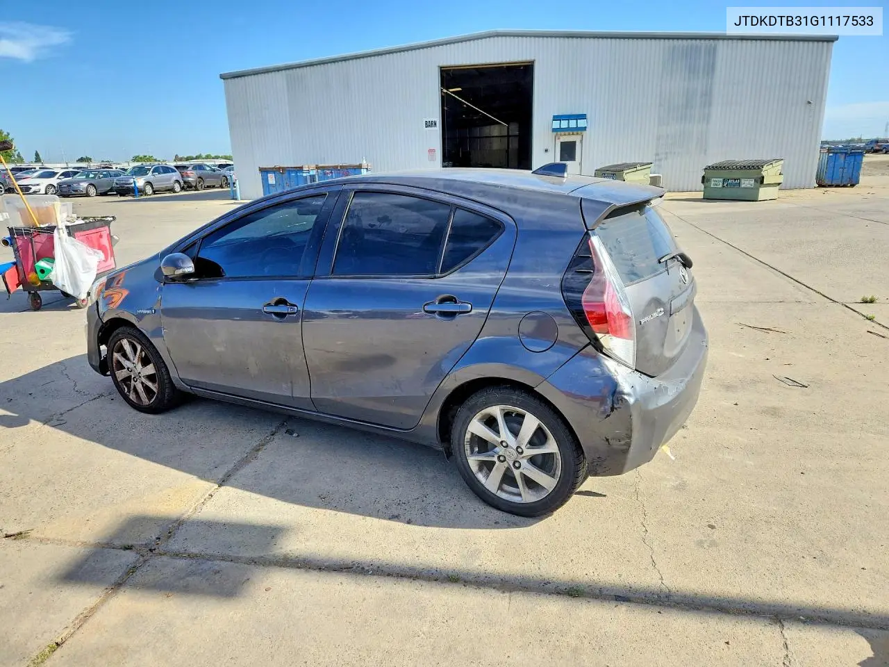 2016 Toyota Prius C Four VIN: JTDKDTB31G1117533 Lot: 56449286