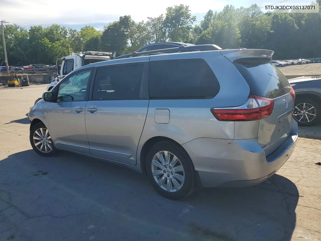 2016 Toyota Sienna Le VIN: 5TDJK3DCXGS137071 Lot: 56827866