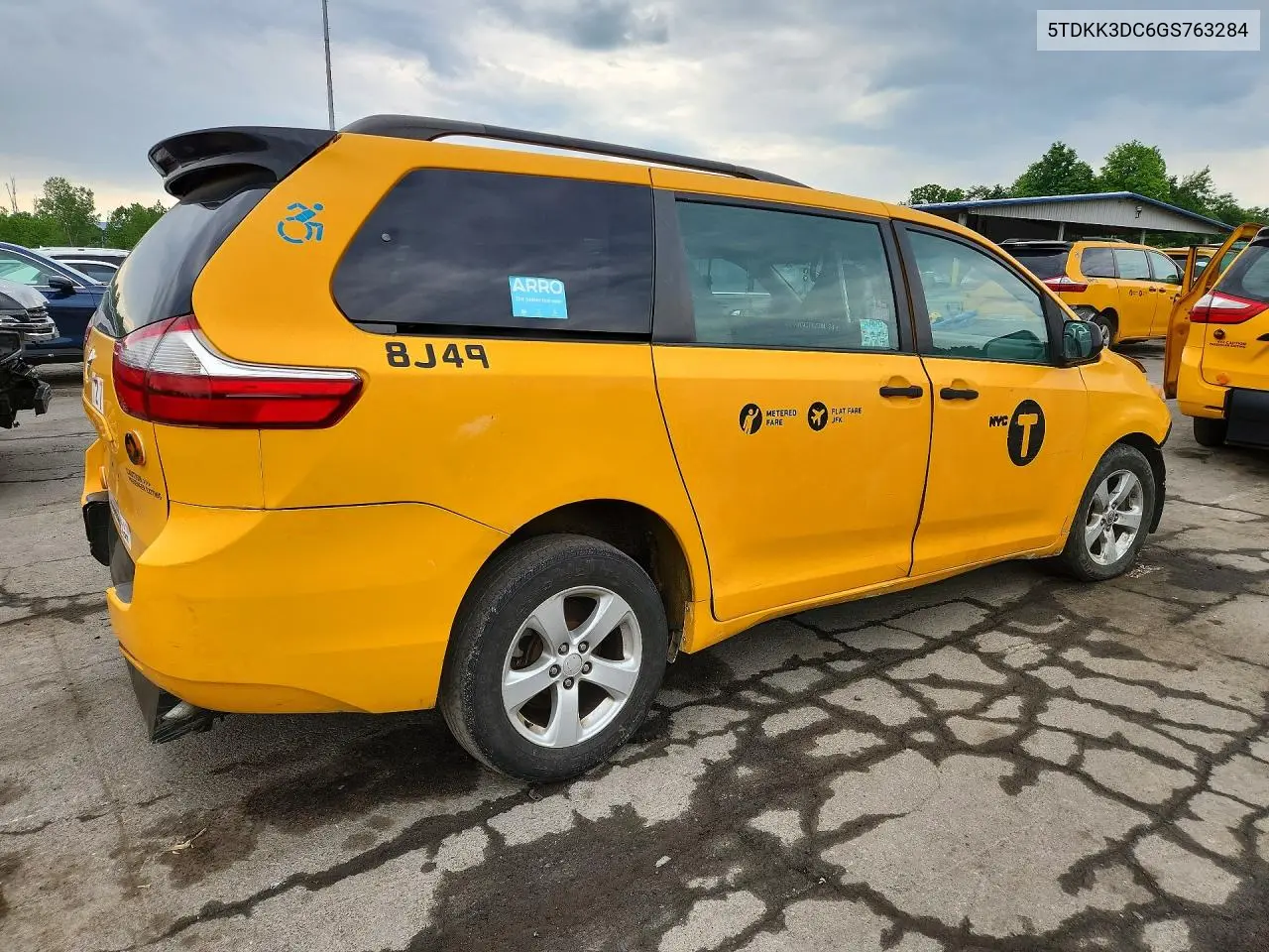 2016 Toyota Sienna Le VIN: 5TDKK3DC6GS763284 Lot: 57137416