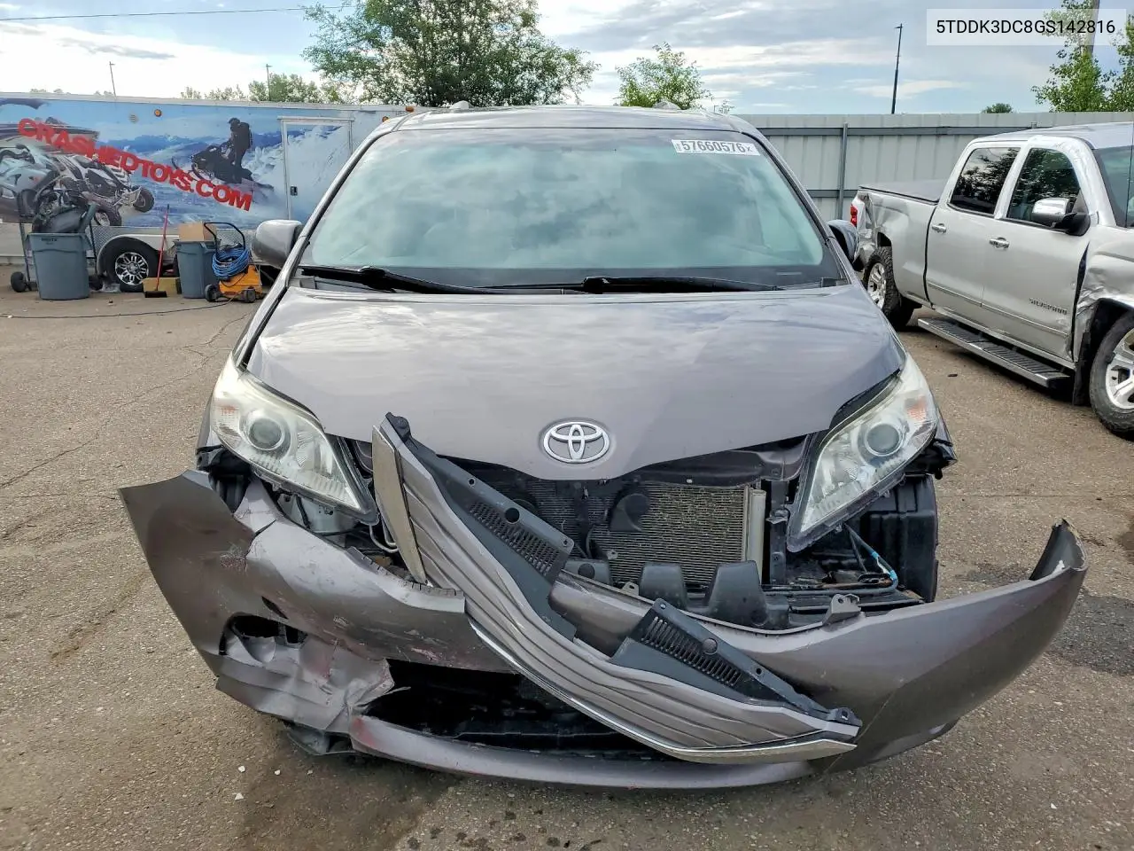2016 Toyota Sienna Xle 7-Passenger VIN: 5TDDK3DC8GS142816 Lot: 57660576