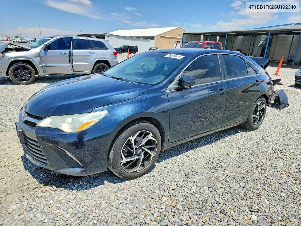 2016 Toyota Camry Hybrid Le VIN: 4T1BD1FK2GU192340 Lot: 58305416