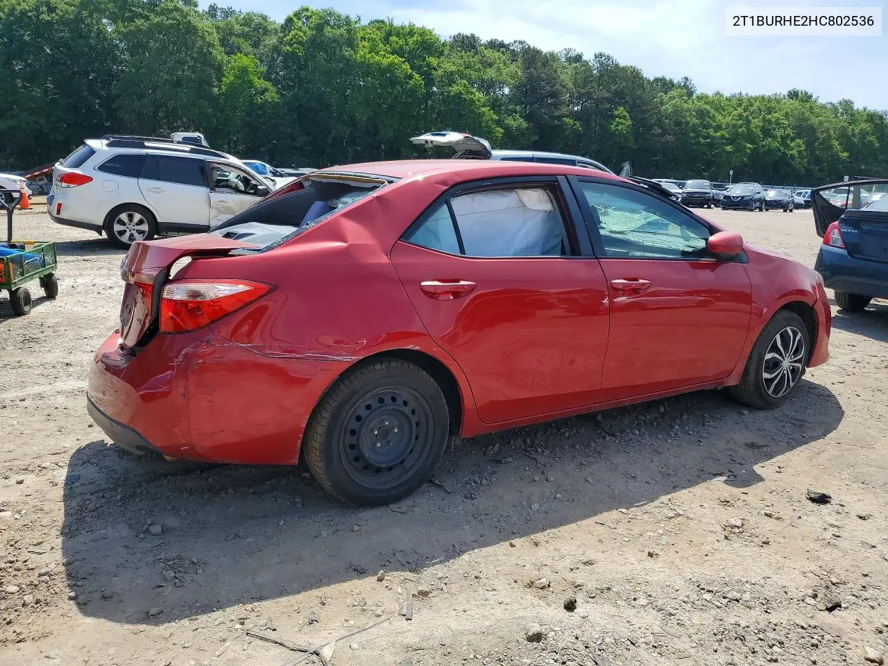 2017 Toyota Corolla Le VIN: 2T1BURHE2HC802536 Lot: 53111636
