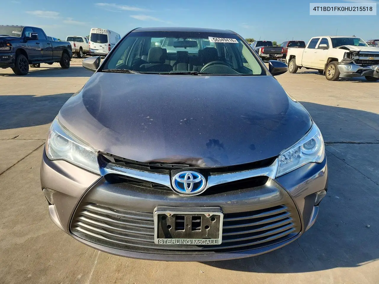 2017 Toyota Camry Hybrid Le VIN: 4T1BD1FK0HU215518 Lot: 56349416