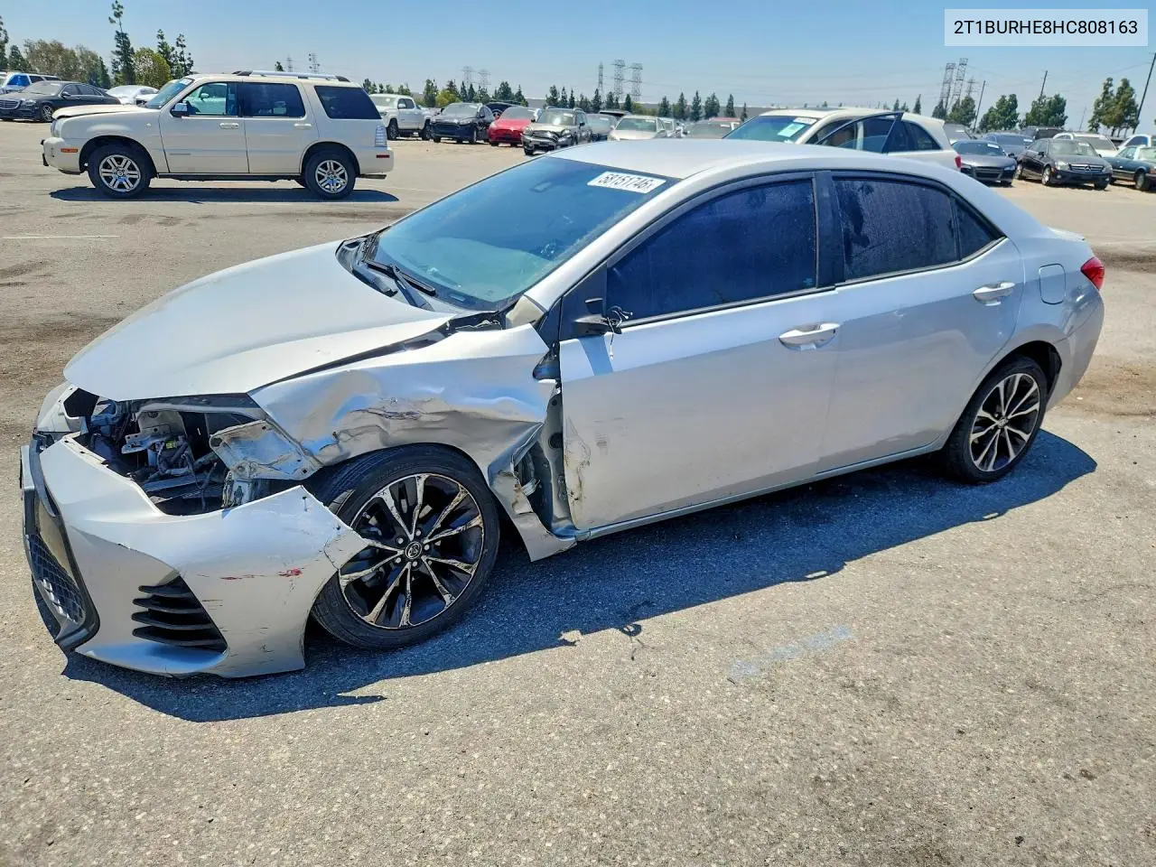 2017 Toyota Corolla Se VIN: 2T1BURHE8HC808163 Lot: 58151746
