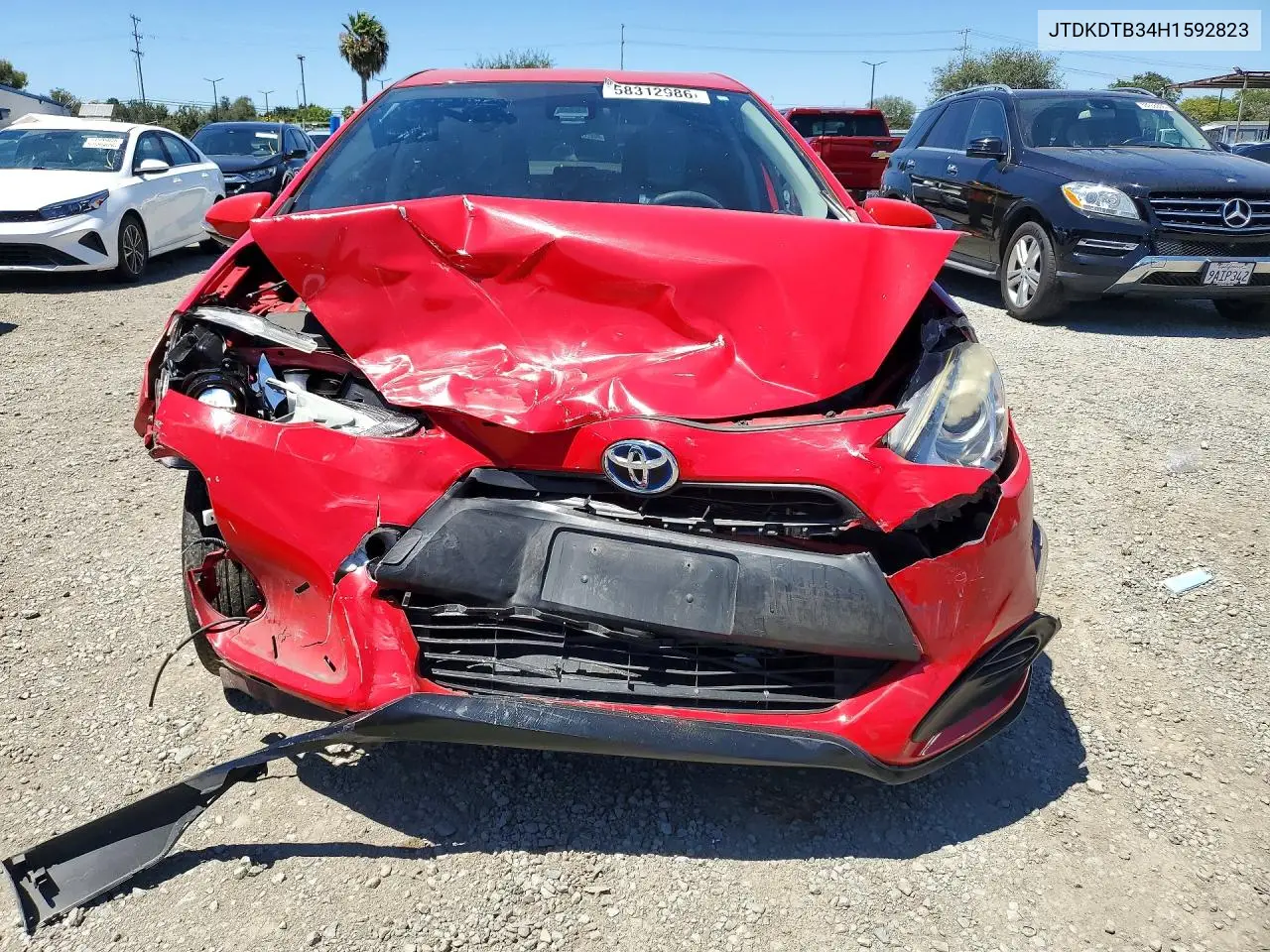 2017 Toyota Prius C One VIN: JTDKDTB34H1592823 Lot: 58312986