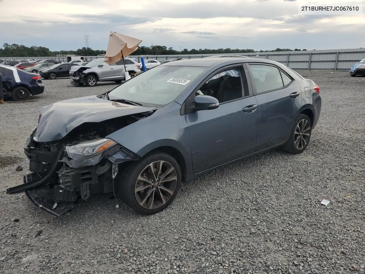 2018 Toyota Corolla Se VIN: 2T1BURHE7JC067610 Lot: 56888526