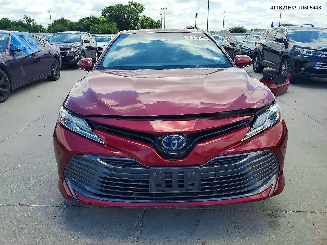 2018 Toyota Camry Hybrid Xle VIN: 4T1B21HK9JU505443 Lot: 57342796