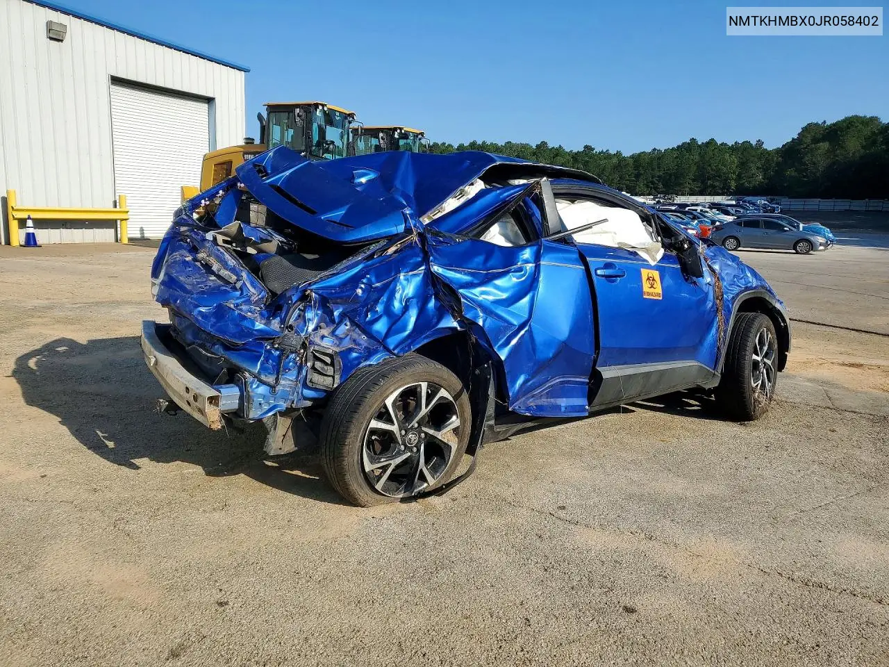 2018 Toyota C-Hr Xle Premium VIN: NMTKHMBX0JR058402 Lot: 59248996
