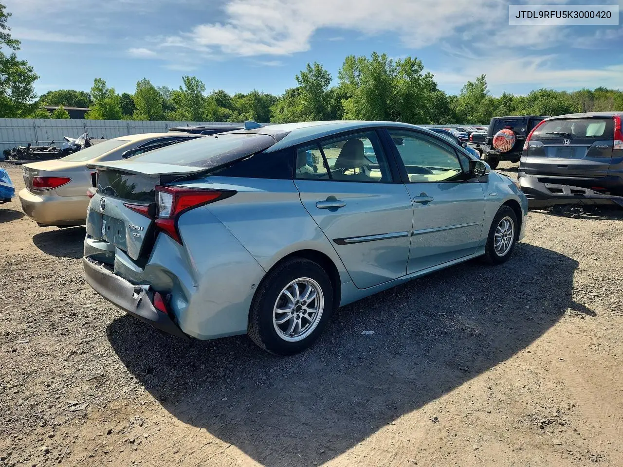 2019 Toyota Prius Xle Awd-E VIN: JTDL9RFU5K3000420 Lot: 55695876
