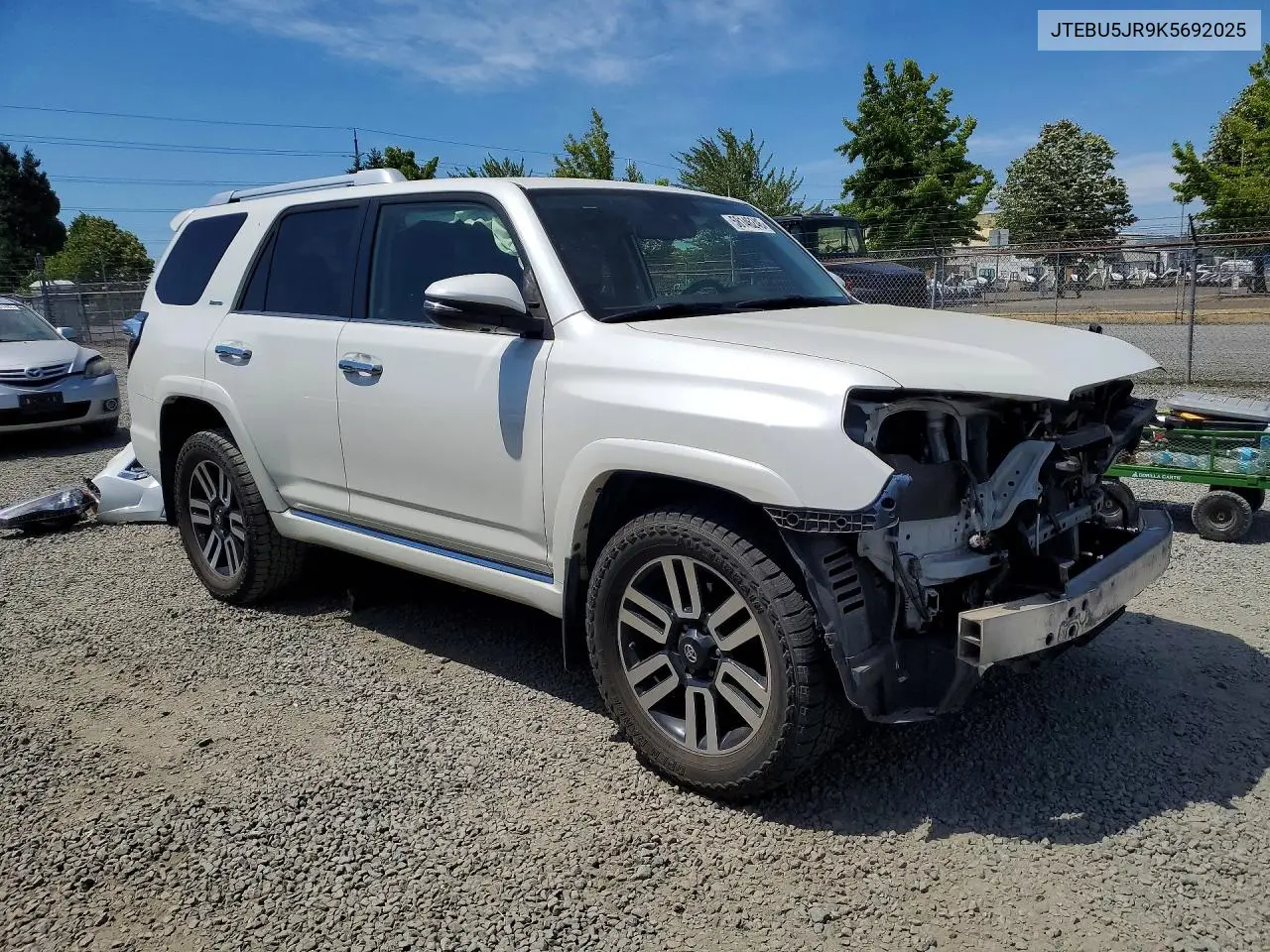 2019 Toyota 4Runner Limited VIN: JTEBU5JR9K5692025 Lot: 58146246