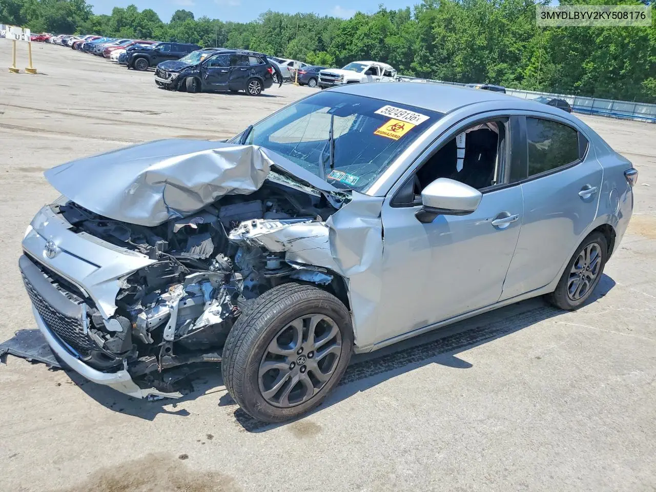 2019 Toyota Yaris Le VIN: 3MYDLBYV2KY508176 Lot: 59249136