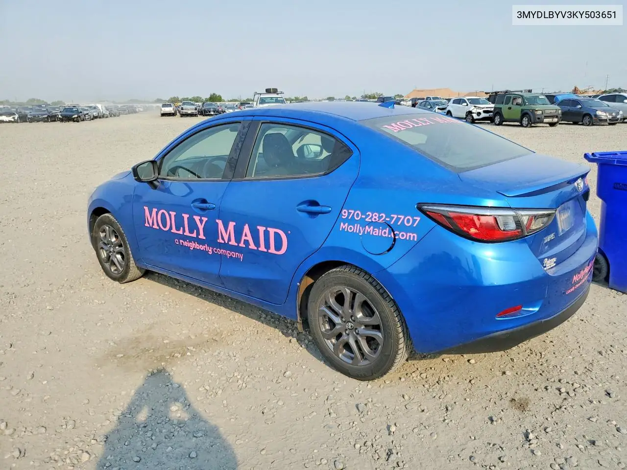 2019 Toyota Yaris Le VIN: 3MYDLBYV3KY503651 Lot: 59908126