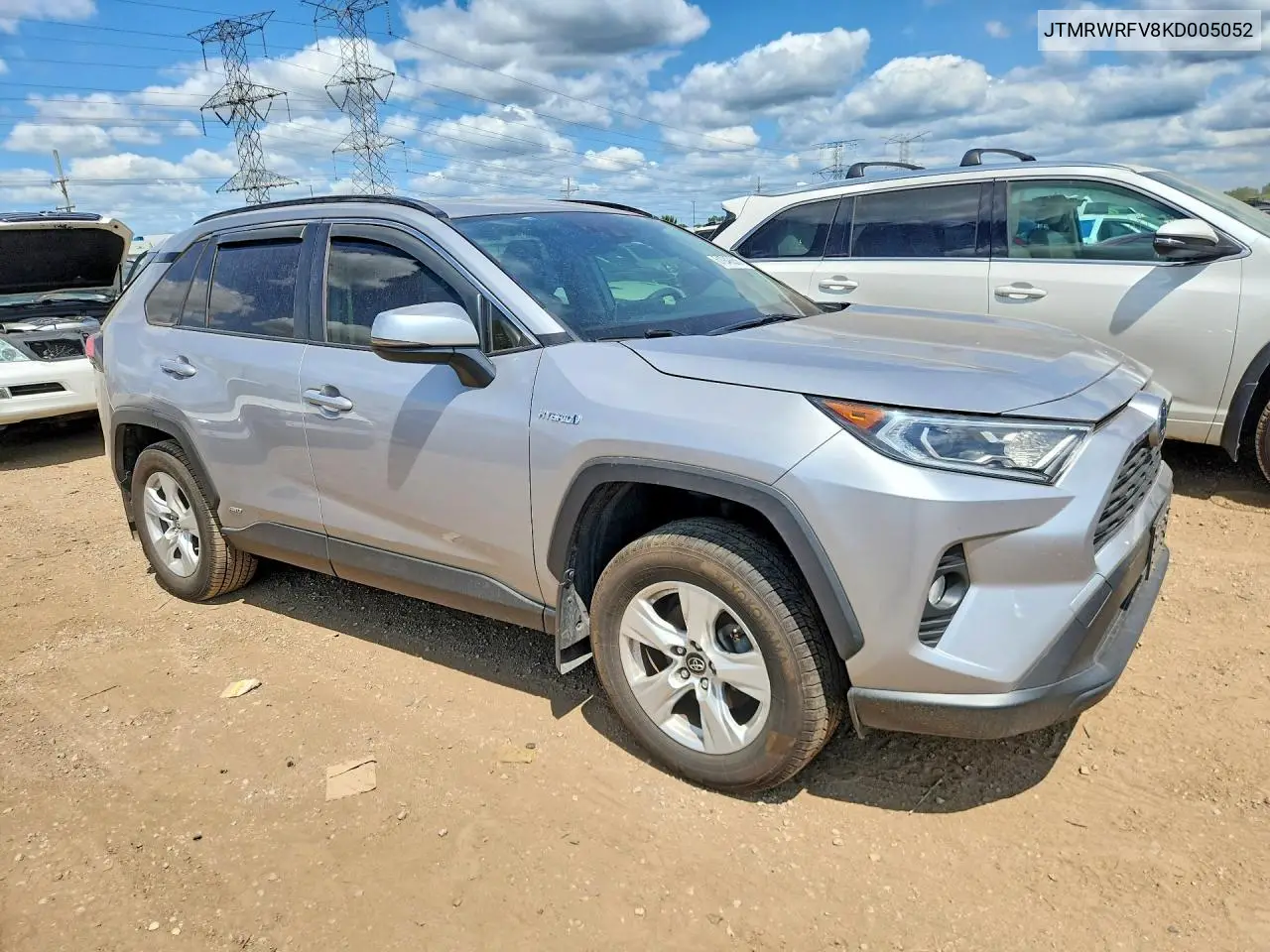 2019 Toyota Rav4 Hybrid Xle VIN: JTMRWRFV8KD005052 Lot: 61949236
