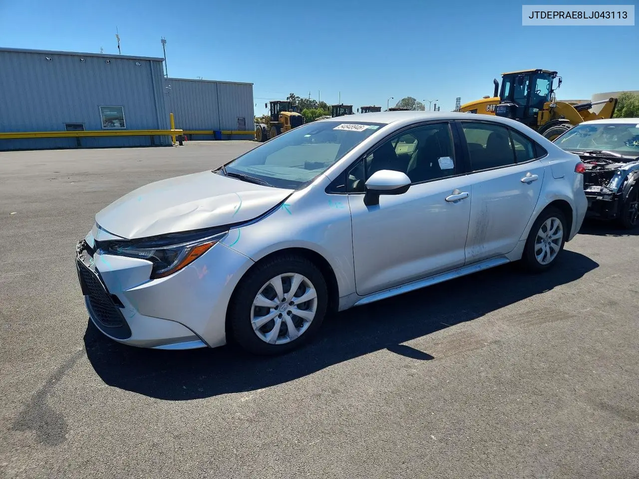 2020 Toyota Corolla Le VIN: JTDEPRAE8LJ043113 Lot: 54848946