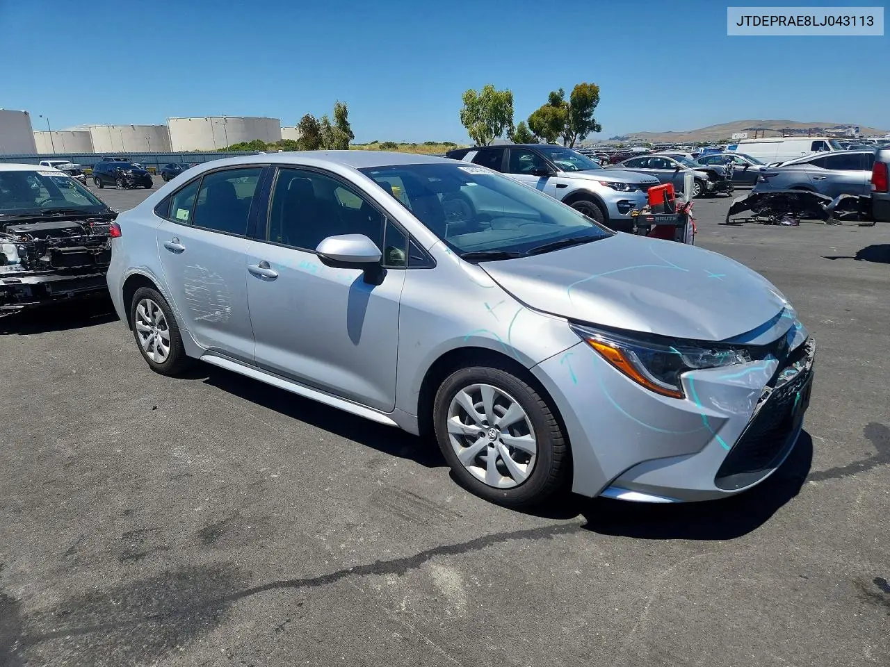 2020 Toyota Corolla Le VIN: JTDEPRAE8LJ043113 Lot: 54848946