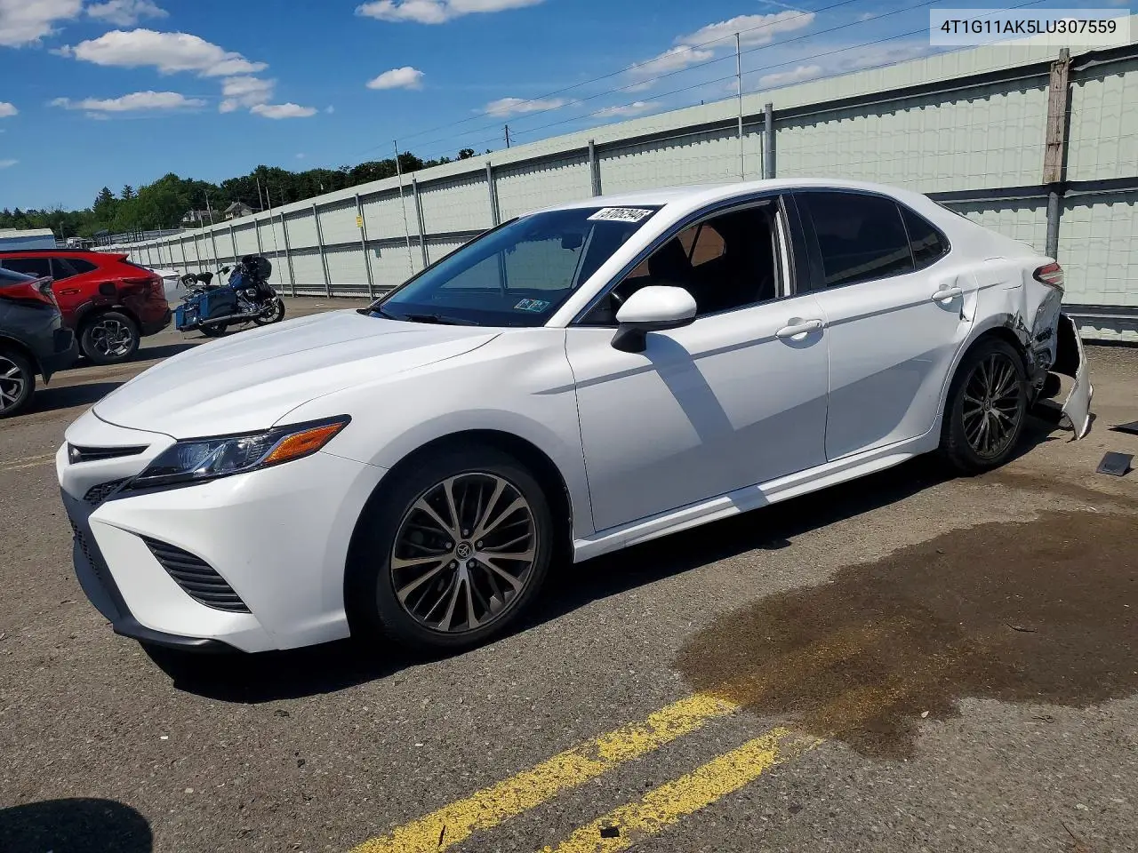 2020 Toyota Camry Se VIN: 4T1G11AK5LU307559 Lot: 57052946