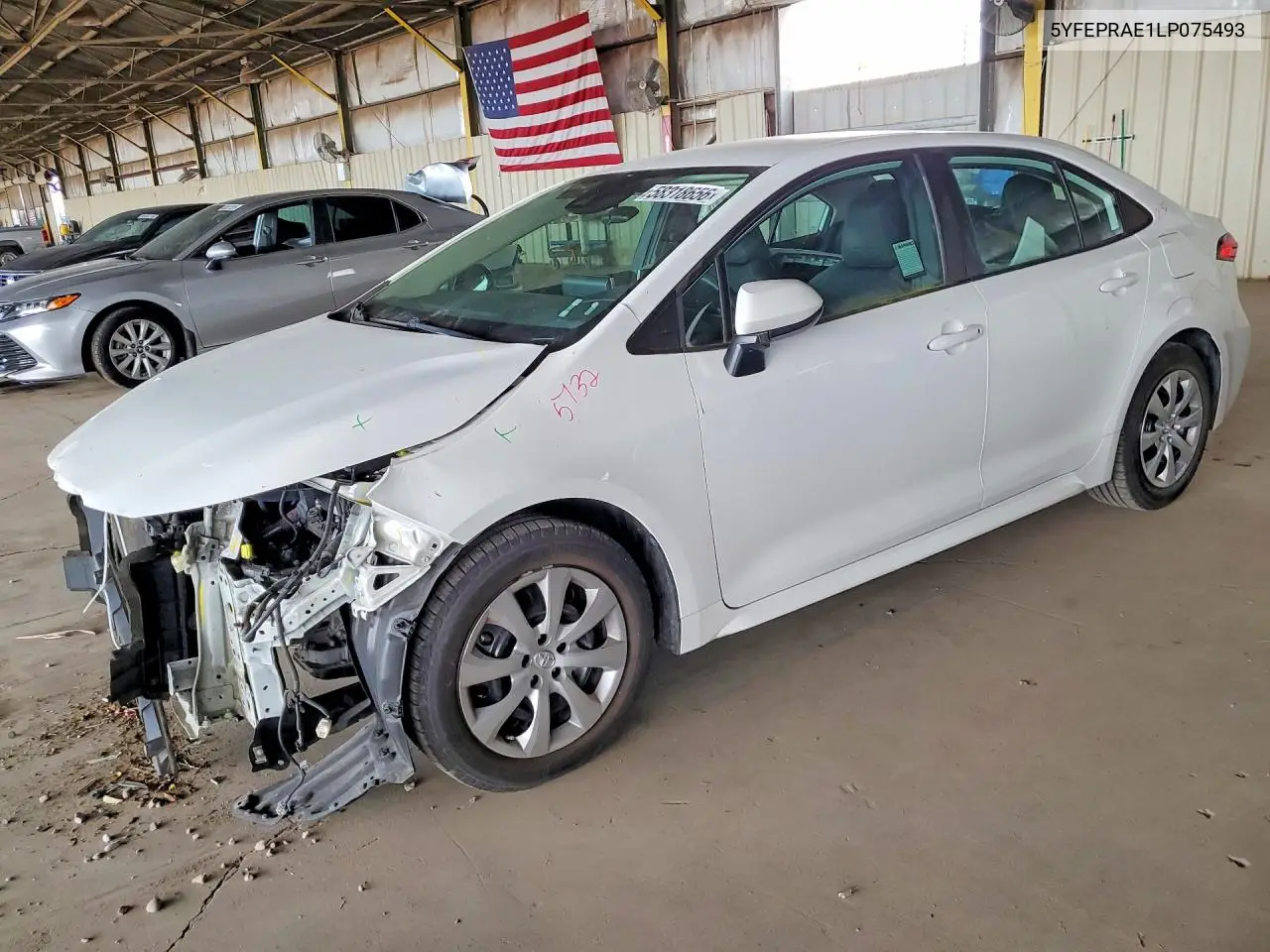 2020 Toyota Corolla Le VIN: 5YFEPRAE1LP075493 Lot: 58318656