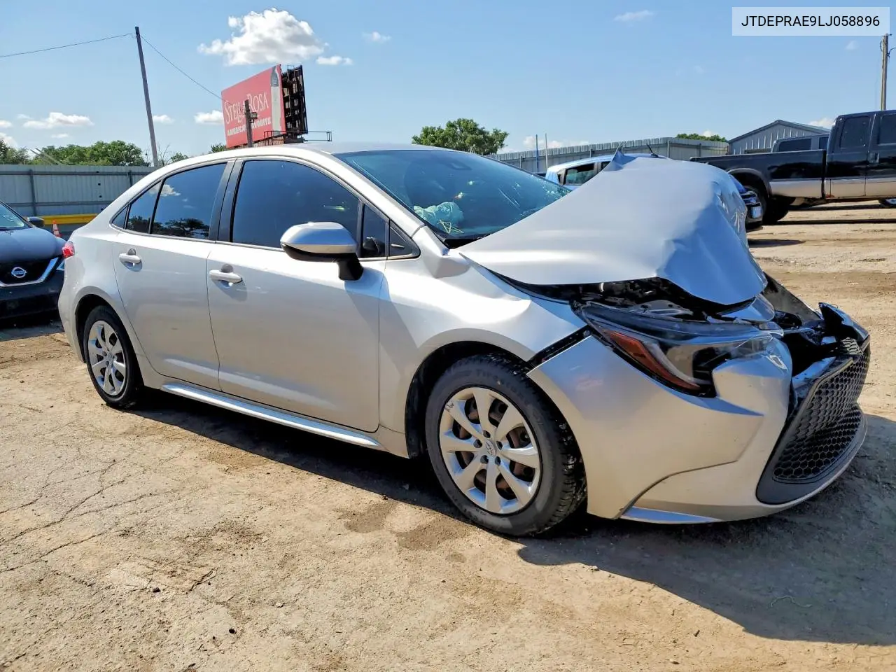 2020 Toyota Corolla Le VIN: JTDEPRAE9LJ058896 Lot: 58597446